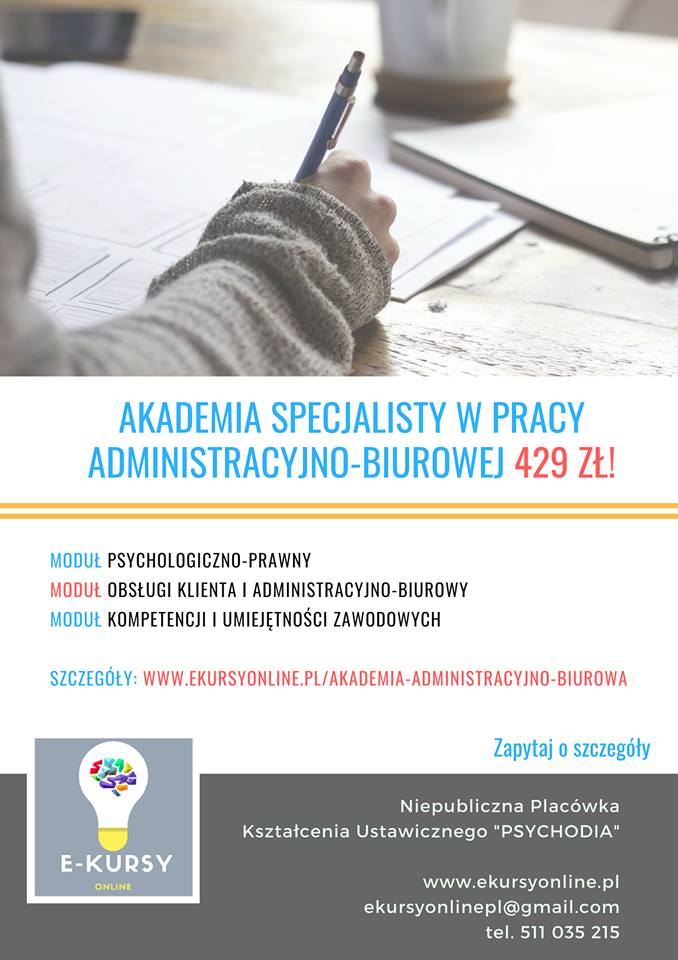 AKADEMIA SPECJALISTY W PRACY ADMINISTRACYJNO-BIUROWEJ